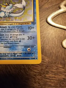 Wizards Vaporeon 12/64 Jungle Holo Rare Unlimited English 1999 80HP - Image 3