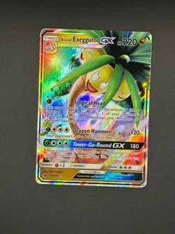 Pokemon Alolan Exeggutor GX Holo Ultra Rare SM - Crimson Invasion 74/111 NM - Image 1