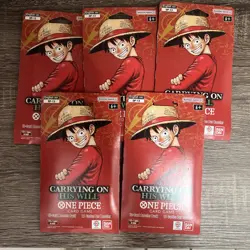 One Piece OP-13 CARRYING ON HIS WILL Sleeved Booster Packs Lot Of 5 English 5x - Image 1