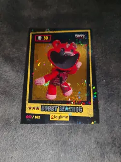 POPPY PLAYTIME TCG - HOLO CARD 092/162 BOBBY BEARHUG - GOLD METAL SUPER RARE - Image 1