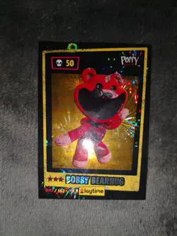 POPPY PLAYTIME TCG - HOLO CARD 092/162 BOBBY BEARHUG - GOLD METAL SUPER RARE - Image 2