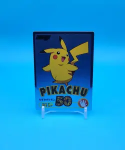 Pokemon Card Japanese - Pikachu - Meiji Blue - Holo - Image 1
