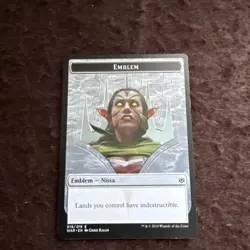 MTG Emblem - Nissa, Who Shakes the World, Light Play, English War of the Spark - Image 1