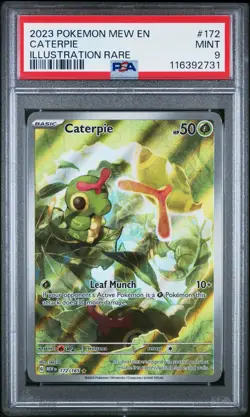 2023 Pokemon Mew 151 #172 Caterpie Illustration Rare PSA 9 - Image 1