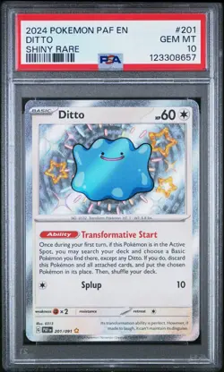 2024 POKEMON PAF EN-PALDEAN FATES SHINY RARE #201 DITTO PSA 10 - Image 1