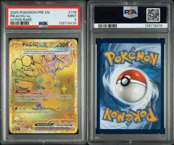 2025 POKEMON PRE EN-PRISMATIC EVOLUTIONS #179 PIKACHU EX HYPER RARE PSA 9 - Image 3