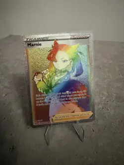 Marnie 208/202 Secret Rare SWORD AND SHIELD Rainbow Holo Foil Pokemon TCG - Image 1