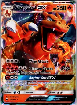 Charizard GX 20/147 Holo GX Rare Burning Shadows Pokemon Near Mint - Image 1