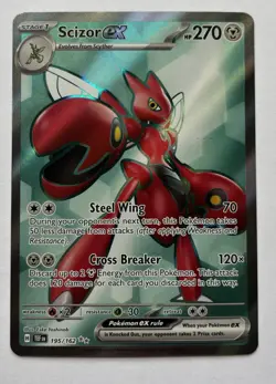 Pokemon TCG Scizor ex 195/162 SV02 Paldea Evolved Full Art Ultra Rare Holo - Image 1