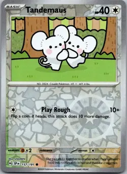 Tandemaus 157/191 Common Surging Sparks Pokemon Reverse Holo Near Mint - Image 1