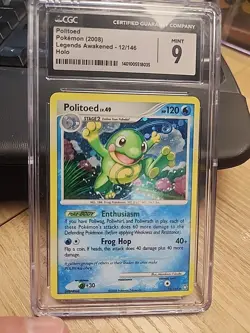 2008 Pokemon Legends Awakened Politoed Holo #12 CGC 8.5 Offcenter Error - Image 1
