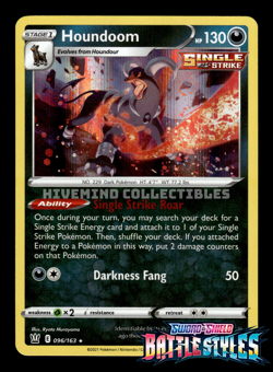 Houndoom 096/163 Holo Battle Styles Pokemon Card - Image 1