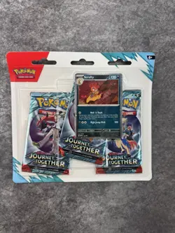 Pokemon Journey Together Booster Pack Blister 3 Packs with Scrafty Promo NEW RAR - Image 1