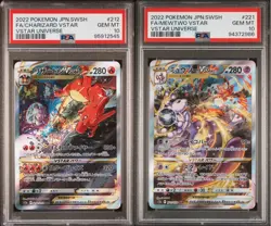 SET 2 PSA 10 Japanese Pokemon CHARIZARD MEWTWO VSTAR 212/172 221/172 S12a - Image 1