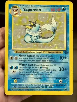 Vintage holo pokemon Vaporeon 12/64 Jungle Holo - Image 1