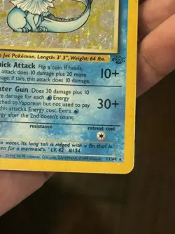Vintage holo pokemon Vaporeon 12/64 Jungle Holo - Image 3