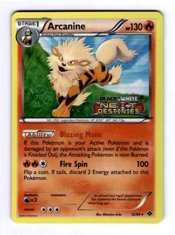 Arcanine (Prerelease) Black and White Promos #12 (2011) Promo Holo LP Pokemon - Image 1