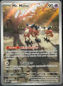 2023 Pokemon 151 Mr. Mime #179/165 Illustration Rare IR - Image 1