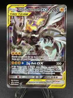 Pokemon TCG: Pikachu & Zekrom GX Sun & Moon Black Star Promo SM168 Holo MINT - Image 1