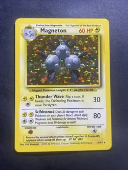 Magneton 9/102 Holo Unlimited Holo Rare Base Set Pokemon TCG MP - Image 1
