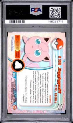 1999 TOPPS POKEMON TV #39 JIGGLYPUFF PSA 10 Low Pop - Image 2