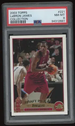 2003-04 Topps Rookie Collection Lebron James Cavs PSA 8 Card #221 - Image 1