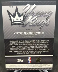 Victor Wembanyama 2025-26 Bowman Chrome Young Kings Refractor #YK-8 Spurs - Image 2