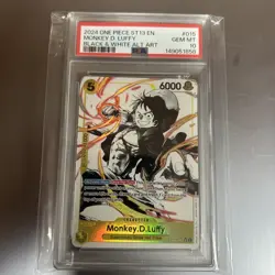 2024 One Piece ST13 EN Monkey D Luffy Black & White Alternate Art #015 PSA 10 - Image 1
