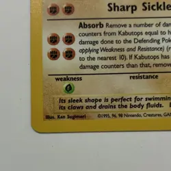 Pokemon TCG Fossil Kabutops 9/62 Holo & Muk 13/62 Lot 2 Cards 1999 DAMAGED READ - Image 3