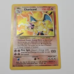 🔥 1999 WOTC Pokemon Charizard Card HOLO Base Set 4/102 Free Sleeve Toploader 🔥 - Image 2