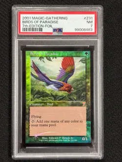2001 MAGIC THE GATHERING BIRDS OF PARADISE 7TH EDITION FOIL #231 PSA 7 NM - Image 1