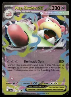 Pokemon Cards Mega Slowbro ex 031/084 Holo Pitch Black Double Rare NM *1 - Image 1