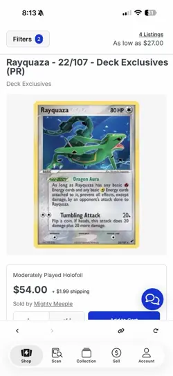 Rayquaza 22/107 Holo Rare Pokemon Ex Deoxys Theme Deck Jetstream MP - Image 4
