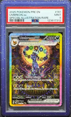 2025 POKEMON PRE EN PRISMATIC EVOLUTIONS #161 UMBREON EX PSA 9 - Image 1