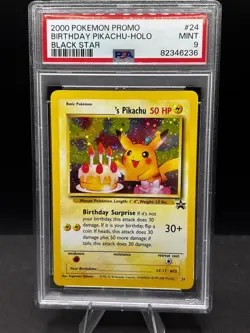 2000 PSA 9 BIRTHDAY PIKACHU HOLO BLACK STAR #24 POKEMON PROMO MINT WOTC - Image 1