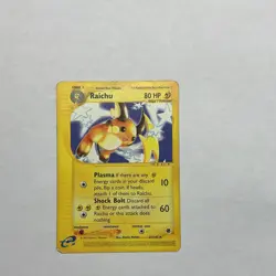 Pokemon TCG Raichu 61/165 Expedition Base Set Holo Rare 80 HP English 2002 - Image 1