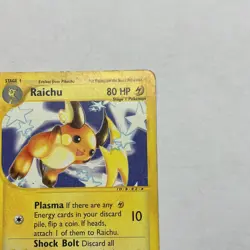 Pokemon TCG Raichu 61/165 Expedition Base Set Holo Rare 80 HP English 2002 - Image 2