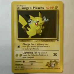 Pokemon Lt. Surge's Pikachu 81/132 Gym Heroes Regular Common 50 HP 2000 - Image 1