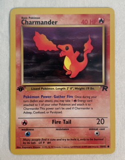 1x Charmander 50/82 Team Rocket Pokemon 1st Edition LP - Image 1