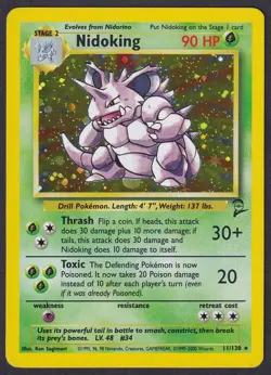 Pokemon Nidoking 11/130 Holo Base Set 2 - Image 1