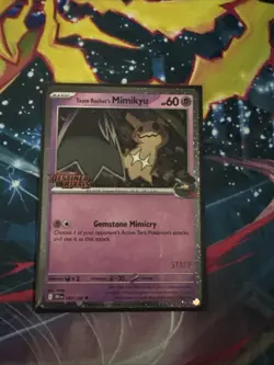 TEAM ROCKET'S MIMIKYU Destined Rivals Prerelease Staff Promo Pokemon - Image 1