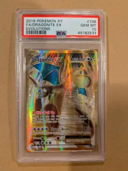 2016 Pokemon XY Evolutions Dragonite EX Full Art #106/108 PSA 10 Gem Mint - Image 1