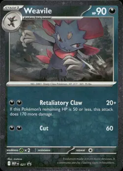 Weavile (Cosmos Holo) Mega Evolution Promo 21 Pokemon Near Mint - Image 1