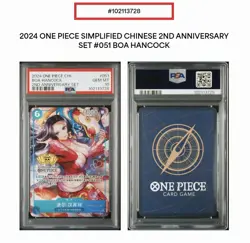PSA 10 2024 One Piece Chinese 2nd Anniversary Set Boa Hancock OP07-051 - Image 1