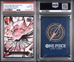 ONE PIECE DIVINE DEPARTURE 2025 OP10-ROYAL BLOOD #019 ALTERNATE ART PSA 10 - Image 3