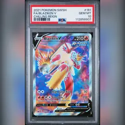 PSA 10 Blaziken V Full Art 161/198 SWSH Chilling Reign 2021 GEM MINT Pokemon - Image 1