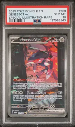 2025 POKEMON BLK EN-BLACK BOLT SPECIAL ILLUSTRATION RARE #169 GENESECT EX PSA 10 - Image 1