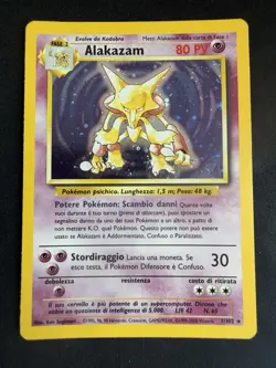 Alakazam 1/102 Pokemon TCG Base Set Holo Foil Rare Card MP - Italian - Image 1