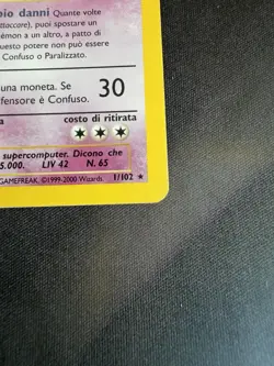 Alakazam 1/102 Pokemon TCG Base Set Holo Foil Rare Card MP - Italian - Image 5