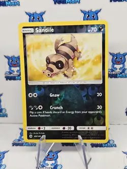 Sandile - 83/149 - Reverse Holo Pokemon Sun & Moon NM - Image 1